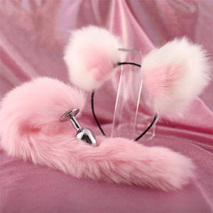 Paslanmaz çelik pembe tilki kuyruğu Anal popo fiş, cinsel gösteri yetişkin ürünleri, kadınlar için BDSM özel popo fiş Anal stimülatörü - Product Image 1