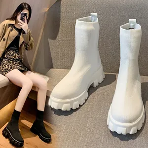 RJNA ZH365 <strong>Women</strong> <strong>Ankle</strong> <strong>Boots</strong> Lightweight Casual for <strong>Women</strong> <strong>Wedge</strong> Fashion Sock <strong>Boots</strong> Knitting Winter Medium Tube Platform <strong>Boot</strong> - Product Image 6