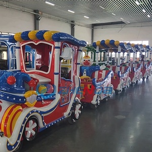 รถไฟฟ้าในสวนสนุก สถานที่ท่องเที่ยว รถไฟไร้รางแบบใช้แบตเตอรี่ รถเที่ยวชมสถานที่แบบคลาสสิก - Product Image 2