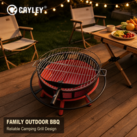 Barbecue portable à bois avec grille de cuisson pour camping, jardin, terrasse et fêtes en famille