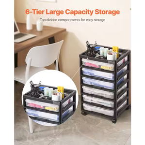 Modern Office <b>Boxes</b> Plastic Household Cabinet Black Crafts <b>Storage</b> <b>Drawer</b> Carts With Pulley Custom Logo - Product Image 3