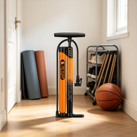 Pompe à vélo robuste à double cylindre avec manomètre 120 PSI, remplissage rapide, valve universelle pour voiture, moto, ballon et vélo électrique