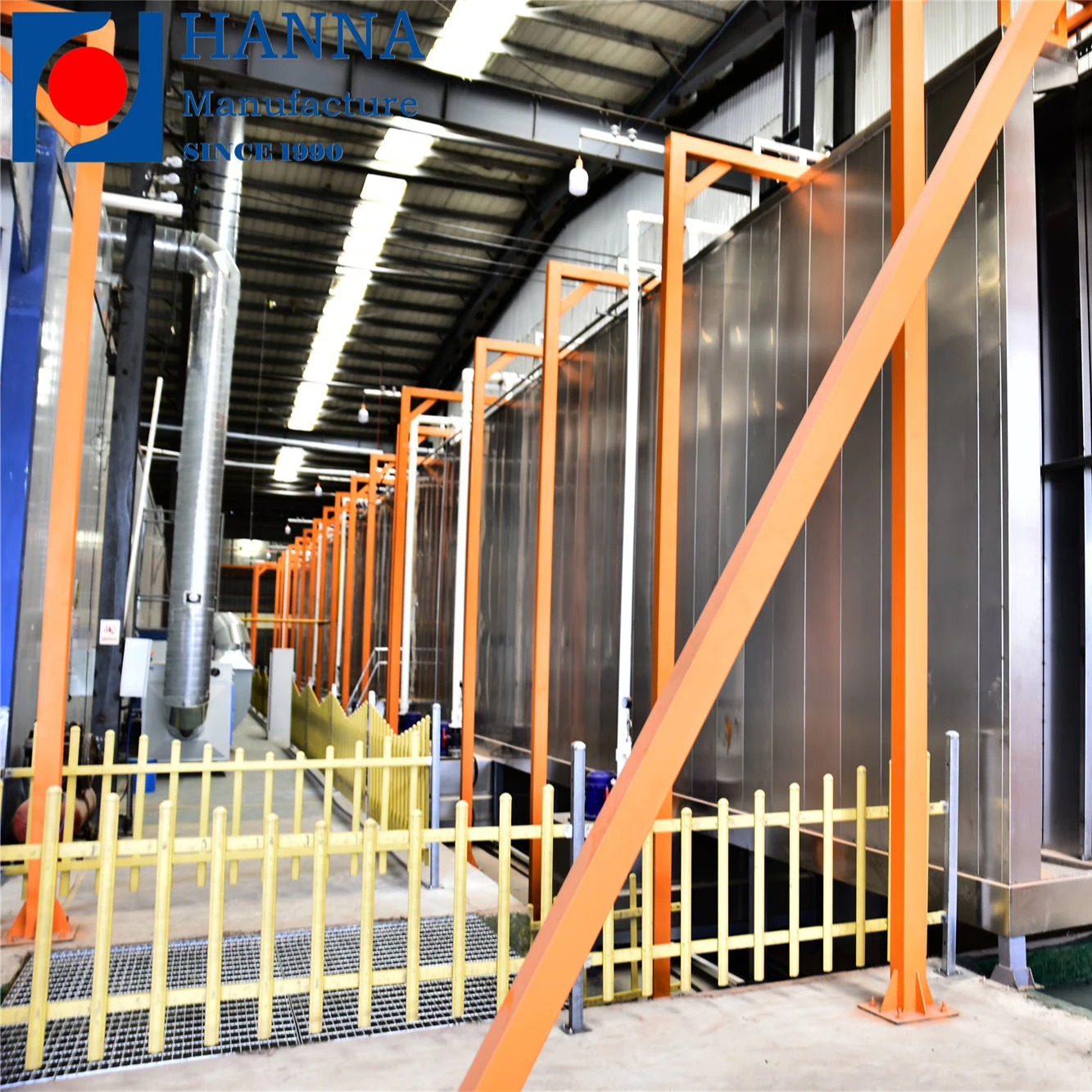 Высокоскоростная линия распыления порошкового покрытия с компактной компоновкой