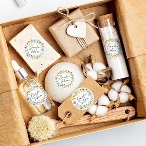 Pegatinas redondas de flores de agradecimiento, <span class=keywords><strong>etiquetas</strong></span> autoadhesivas de 4cm <span class=keywords><strong>para</strong></span> boda, cumpleaños, decoración de <span class=keywords><strong>bautizo</strong></span> - Product Image 4