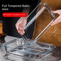 Plat de cuisson en verre, résistant au four et au micro-ondes, résistant aux hautes températures, carré, avec compartiments, pour la cuisson vapeur domestique et les plats de poisson