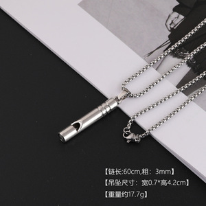 Collier sifflet style Hip Hop en alliage de zinc, pendentif unisexe, chaîne de pull tendance, coloré blanc K - Product Image 4