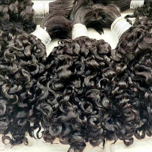 Natural Black Deep Curly Human Hair Weave Bundle Virgin Remy Hair Extensions Weft - Product Image 4