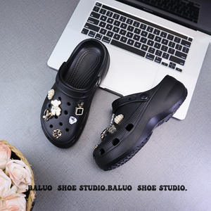 Zuecos By-1501 Sk con Pedrería para Mujer, Suela Gruesa de EVA Antideslizante, Zapatos de Playa para Verano, Uso en Exteriores, Negro, Blanco, Caqui - Product Image 3