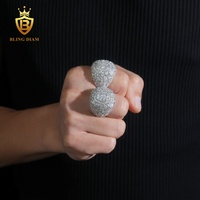 Bagues en argent 925 pour hommes, style hip-hop, serties de moissanite, bijoux de mode en gros, haute qualité, test de diamant réussi