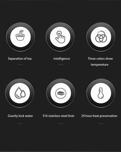 ขวดน้ำอัจฉริยะแยกส่วนชาพร้อมโลโก้สั่งทำ  กระติกน้ำสแตนเลสเก็บความร้อนความเย็น  พร้อมหน้าจอแสดงอุณหภูมิ LED - Product Image 6