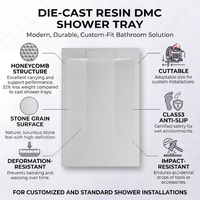 Receveur de douche pour salle de bain 120x60 avec receveur de douche d'angle 90x90 pour la rénovation de petites salles de bain
