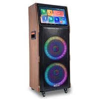 Haut-parleur de cinéma maison portable à double écran tactile de 12 pouces RGB LED BT sans fil USB WIFI Microphone intégré Batterie d'écran