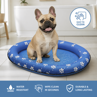 Piscina Inflable para Perros Pequeños, Alfombra Flotante para Mascotas, Balsa de Natación de PVC y Tela Oxford, Inflado Rápido, Lavable, Flotador Acuático para Mascotas al Aire Libre