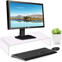 Support d'écran en acrylique transparent et verre, imprimé UV de luxe, organiseur de bureau, étagère, support pour ordinateur portable