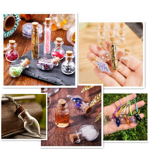 Bouteille en verre vide miniature pour le Nouvel An, avec bouchon, pour vœux, vente en gros, et bouteille pendentif en verre pour parfum de voiture - Product Image 2