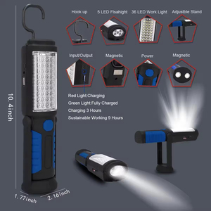 Wason - Lámparas de Trabajo LED Mecánicas Recargables para Automóviles, Linterna Flexible con Base Magnética, Más Vendidas - Product Image 4