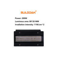 Lámpara de Curado UV LED de 200W Refrigerada por Aire, 395nm, 11W/cm², Área de Emisión de 80x20mm para Secado de Tinta de Impresoras UV Epson I3200 XP600 TX800