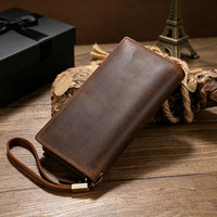 Nouveau portefeuille pour femme en cuir véritable, cuir de vachette de qualité supérieure, vintage, élégant, grande capacité, porte-monnaie, multi-cartes, porte-cartes de visite