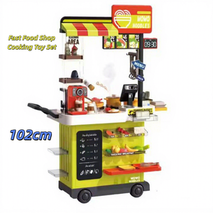 Juego de Cocina de Juguete de Plástico de Alta <span class=keywords><strong>Calidad</strong></span> de 102 cm, con Luces, Sonido y Agua que Fluye, para Niños - Product Image 1