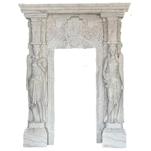 Kunden spezifische Luxus natürliche weiße Marmor hand geschnitzte Tor Stein Tür Surround Pillar Design - Product Image 1