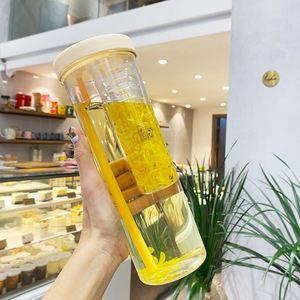 700ml <b>Large</b> Capacity Plastic Water Bottle with Filter Drinking Straw and Tea Infuser Cup - Product Image 5