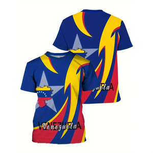 Camiseta de Verano Casual de Manga Corta para Hombre, con Estampado 3D de <span class=keywords><strong>Venezuela</strong></span>, Tejido Holgado, Anti-Pilling, 100% Algodón, 180 Gramos - Product Image 4