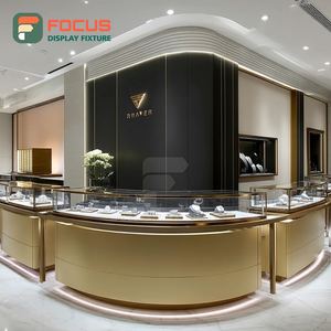 Luxury Shopping Center Jewelry Showcase Tempered Glass Panel Commercial Store Display Counter - Product Image 6
