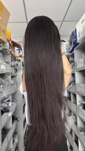 Parrucca Brasiliana <span class=keywords><strong>Afro</strong></span> Riccioli Lunghi in Pizzo Completo, Misura Piccola, Densità 130%, Capelli Umani con Frangia, Decolorata, Senza Colla - Product Image 2