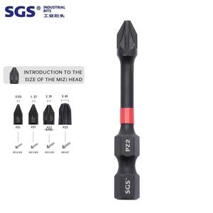 Source usine extrémité unique <span class=keywords><strong>Mizi</strong></span> 25-100mm S2 matériel 10 pièces boîtier en phosphate noir de haute qualité pz2 embouts de tournevis à percussion - Product Image 4