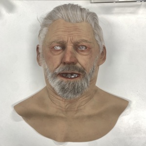 Masque en silicone réaliste professionnel, tête entière, visage humain hautement réaliste avec des détails faits à la main <span class=keywords><strong>pour</strong></span> le cosplay et la déguisement - Product Image 1