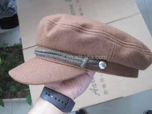 Gorra de capitán de tela de gamuza de estilo náutico de moda elegante de alta calidad personalizada con adorno de <span class=keywords><strong>cuerda</strong></span> trenzada y botón decorativo - Product Image 6