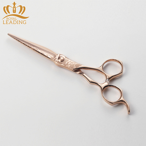 Tijeras profesionales de peluquero para zurdos, de oro rosa, para cortar el pelo - Product Image 1