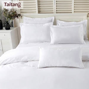 Juego de cama personalizado 100% algodón Single Queen Super <span class=keywords><strong>King</strong></span> <span class=keywords><strong>Size</strong></span> Juego de funda nórdica blanca con <span class=keywords><strong>fundas</strong></span> de almohada - Product Image 6