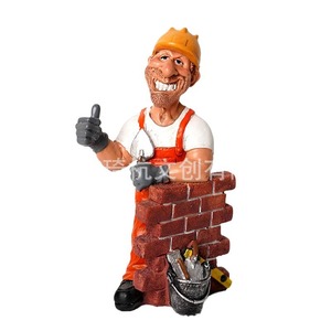 Figura de trabajador de la construcción, resinas sintéticas, decoración de escritorio, regalo de oficina - Product Image 2