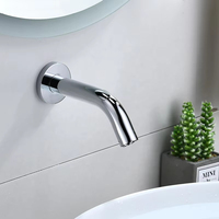 Robinet de lavabo moderne monotrou sans contact avec capteur automatique pour salle de bain en laiton céramique Robinet mural simple robinet d'eau froide
