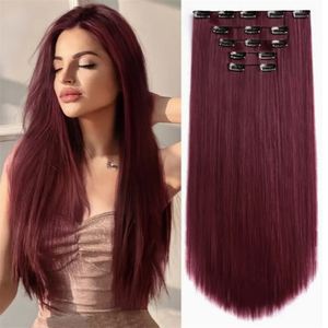 Extensiones de Cabello Humano Virgen Natural con Clip, Rubio 613 con Mechas Ombre y Balayage, Extensiones con Clip de PU Sin Costuras para Mujer, Lisas y Onduladas - Product Image 2