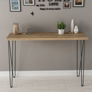 Mesa <span class=keywords><strong>Consola</strong></span> de Madera Rústica Industrial Moderna con Patas de Metal Negro Tipo Hairpin, Mesa <span class=keywords><strong>Estrecha</strong></span> para Entrada, Sala de Estar o Pasillo - Product Image 2