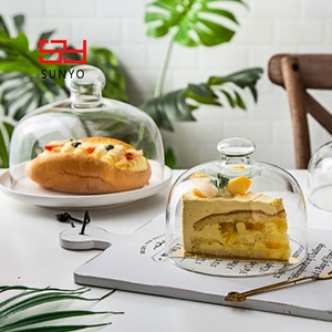 Food Refresh Storage <strong>Cake</strong> <strong>Dome</strong> Preserved Roses <strong>Glass</strong> Lid <strong>Dome</strong> <strong>Glass</strong> for Summer Restaurants - Product Image 4