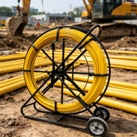 Câble à fibre optique 11mm*200m 300m 500m, tige de tirage en fibre de verre pour conduit, outil de poussée et de tirage