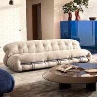 Canapé en forme de L style Wabi-Sabi en flanelle, canapé paresseux créatif pour salon, fauteuil simple en laine d'agneau pour chambre à coucher, modèle Hippo