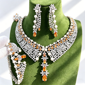 Parure de <span class=keywords><strong>bijoux</strong></span> T262K tendance en provenance de Chine continentale, nouveau design de collier en perles, plaqué or 18 carats, ensemble de <span class=keywords><strong>bijoux</strong></span> de mariage italien - Product Image 5