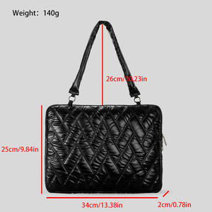 2025 New Wholesale Puffer <strong>Lap</strong> <strong>Top</strong> <strong>Sleeve</strong> Crossbody Tote Bag Unisex Quilted Waterproof Nylon Puffer Handbags with Strap - Product Image 2