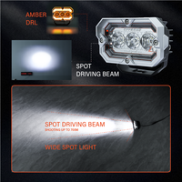 Feux de travail LED pour voiture tout-terrain 12V 24V DRL ambre 80W haute puissance 8800Lm Zd4F pour pare-chocs 4x4 camion SUV UTV lampe auxiliaire