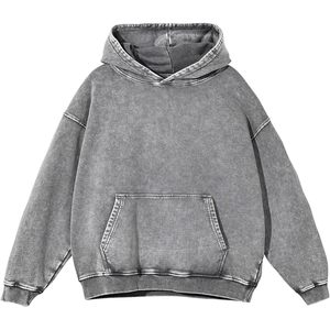 เสื้อฮู้ดดี้ผู้ชาย FOXA ทรงโอเวอร์ไซส์ ผ้าคอตตอนฟอกสีสไตล์สตรีทแวร์ มีกระเป๋า แขนปกติ ผ้าเฟรนช์เทอร์รี่ - Product Image 1