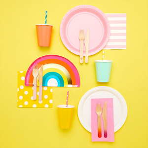 Juego de Platos, Vasos y Servilletas de Papel con Estampado de Estrellas Rosas, Vajilla Desechable para Decoración de Fiestas de Cumpleaños Infantiles - Product Image 3