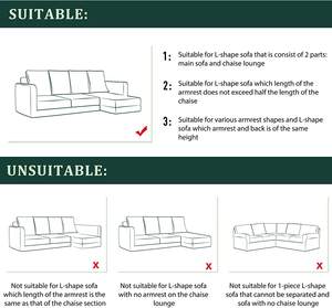 Housse de canapé sectionnelle extensible de qualité supérieure, housse de canapé en forme de L, 6 places, housse de canapé en forme de L douce avec fond élastique - Product Image 5