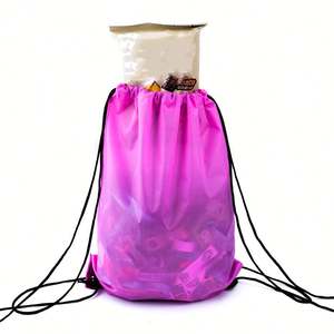 Sac à dos Cinch à logo personnalisé sac à cordon coloré en polyester 210D sac à cordon à logo imprimé personnalisé - Product Image 1