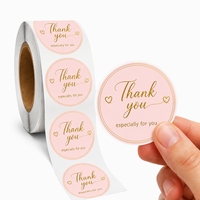 Autocollants ronds personnalisés de remerciement, autocollants en papier vinyle imperméables, autocollants adhésifs pour l'impression d'étiquettes cadeaux, autocollants en rouleau avec logo