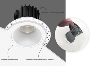 <span class=keywords><strong>Spot</strong></span> LED encastré rond et carré dimmable 3'' 4'' COB anti-éblouissement sans cadre - Product Image 3
