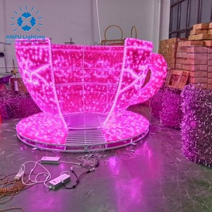 Decoración <span class=keywords><strong>de</strong></span> Luz LED <span class=keywords><strong>Gigante</strong></span> en Forma <span class=keywords><strong>de</strong></span> <span class=keywords><strong>Taza</strong></span> <span class=keywords><strong>de</strong></span> Té, Color Blanco Cálido, Iluminación <span class=keywords><strong>de</strong></span> Paisaje para Eventos Comerciales en Interiores y Exteriores para el Día <span class=keywords><strong>de</strong></span> Año Nuevo - Product Image 4